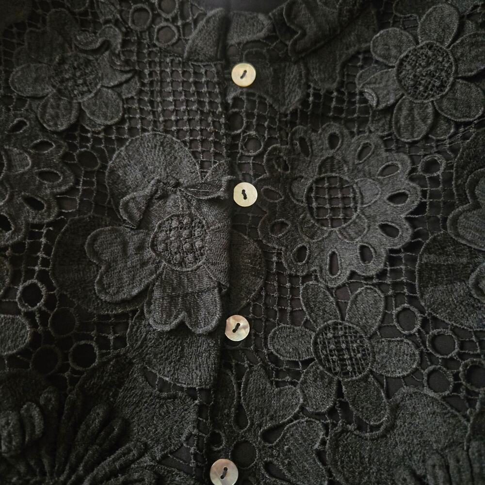 J. MARIE THE SERAPHINA MINI DRESS BLACK FLORAL SIZE LARGE LADIES - Picture 4 of 5